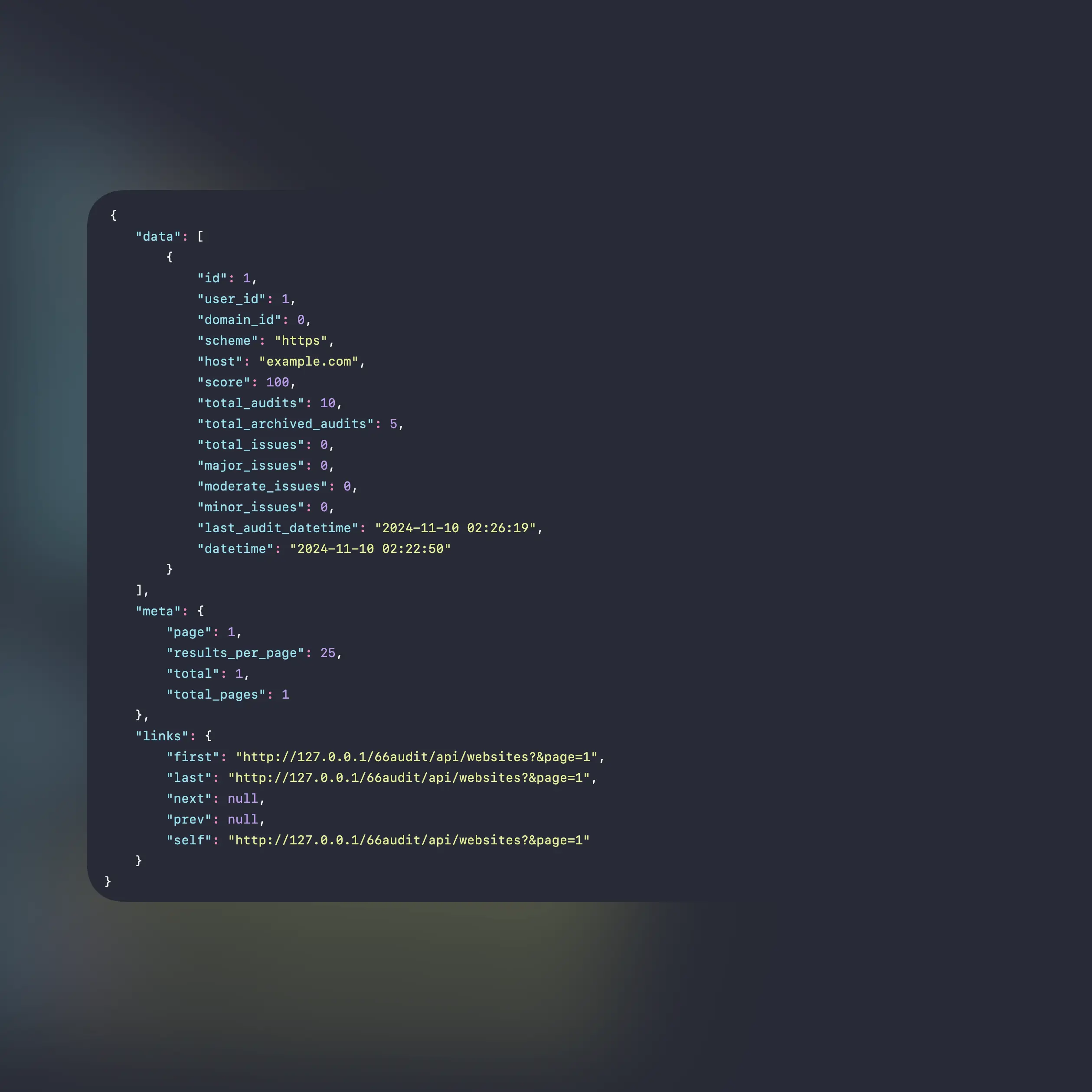 Снимок функции endpoints API приложения